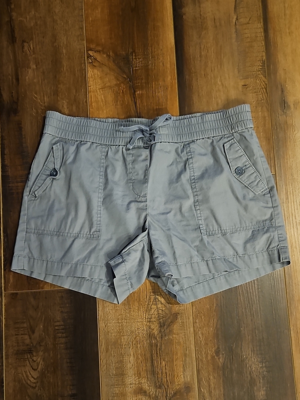 LOFT Elastic Waist Drawstring Athletic Shorts - Slate Gray